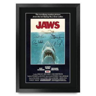 Imagem de Arte de Parede HWC Trading Pôster do Filme Tubarão 41x30 cm emoldurado