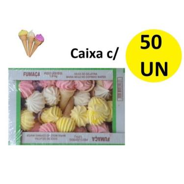 Imagem de Caixa com 50 Doces Maria Mole No Cone Fumaça Cosme Damião - Blook, Cai