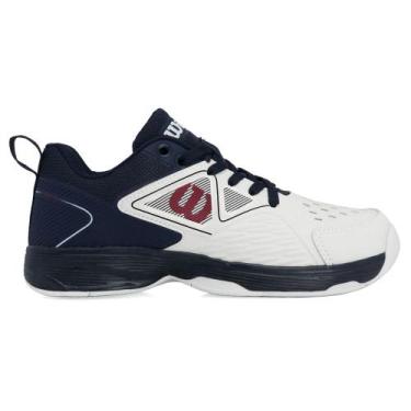 Imagem de Tênis Wilson Slice 3 Branco e Marinho Masculino, 40