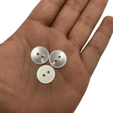 Imagem de Botão Costura Transparente Perolado 18mm 2 Furos - 50un - Inova Aviame