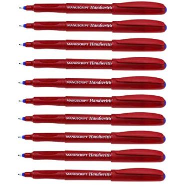 Imagem de Canetas de caligrafia da Manuscript, tinta ergonômica lavável – Pacote com 10, Azul