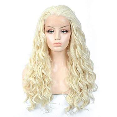 Imagem de Peruca de renda na frente perucas de cabelo sintético Europa Ondas macias e cachos de água Micro 65CM