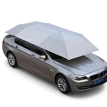 Imagem de Yajun Capa de carro para proteção de guarda-sol guarda-chuva tecido Oxford resistente a UV dossel à prova de sol para o verão, teto dobrável para barraca de carro, cinza, 4,22,2 m