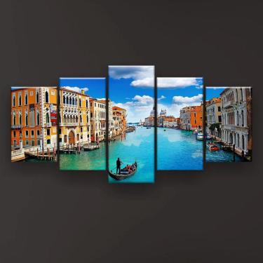 Imagem de Quadro Decorativo Canal De Veneza 129x61 Sala Quarto