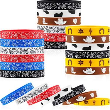 Imagem de Super má qualidade – 00,1 peças pulseiras de festa ocidental de cowboy, pulseiras elásticas de silicone para festas temáticas ocidentais, meninos e meninas, festas de aniversário, super má qualidade – 00,1 peças de pulseiras de festa ocidental, pulseiras elásticas de silicone para festas temáticas o