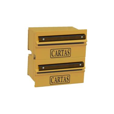 Imagem de Caixa Correio Condomínio Detrás Para Grade Amarela 2 Módulos