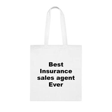 Imagem de Bolsa Sacola para Agente de Vendas de Seguros, Bolsa Best Insurance Sales Agent Ever Bag, Presente para Agente de Vendas de Seguros, Bolsas Reutilizáveis, Presente para Presente de