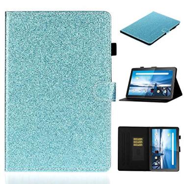Imagem de YUNCHAO Caixa de telefone Para Lenovo Tab M10 TB-X605F / X505 GLITTER GLITTER GLITTER POW POWDER SHIP CASA DE CHURO DE FLIP COM SOTOR E CARTO capa para celular