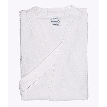 Imagem de Roupão de Banho Briza Piquê Adulto 100% Algodão Manga Curta Branco Tam M (5008)