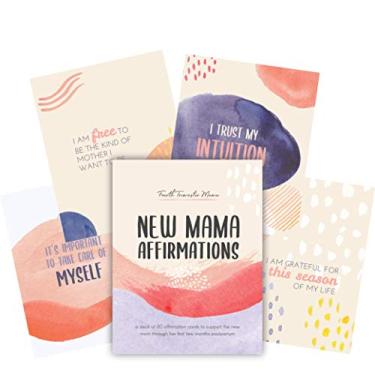Imagem de New Mama Affirmations - Um baralho quente e vibrante de 20 cartas de afirmação pós-parto edificantes para apoiar novas mães no pós-parto, no quarto trimestre e além