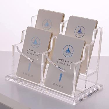 Imagem de SANRUI Porta-cartões de visita de acrílico para mesa 4 grades