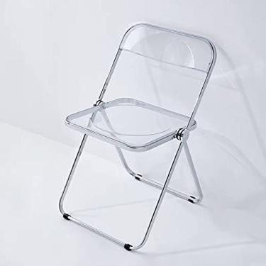 Imagem de Aeumruch Mesa dobrável simples e portátil para casa moderna mesa de estudo (cor transparente para cadeira dobrável)