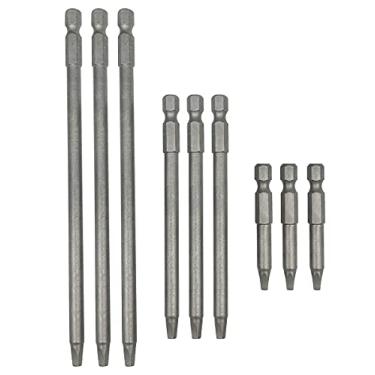 Imagem de Saipe Conjunto de 9 peças magnéticas SQ2 pontas de chave de fenda de cabeça quadrada 1/4 polegada haste hexagonal broca de segurança chave de fenda elétrica para chaves de fenda elétrica, comprimento de 50/100/150 mm