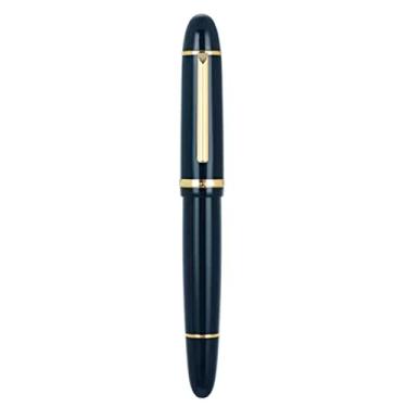 Imagem de Caneta-tinteiro de acrílico de 14,6 cm, clipe de metal dourado, ponta fina de 0,5 mm, caneta de tinta para escrever presente