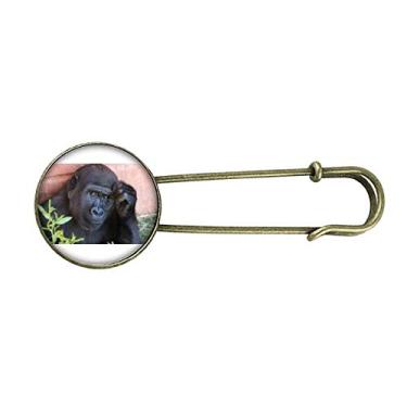 Imagem de Organismo Terrestre Animais Selvagens Chimpanzé Retro Metal Broche Broche Broche Clipe Joias
