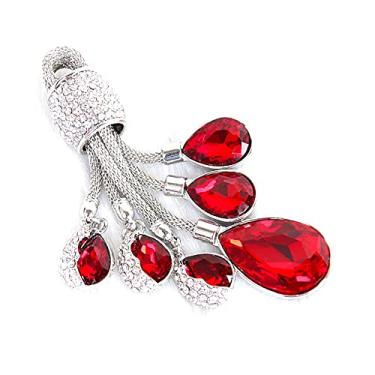 Imagem de YJADHU Soft TPU masculino feminino chaveiro chaveiro capa de chave de carro, apto para Audi C6 A7 A8 R8 A1 A3 A4 A5 Q7 A6 C5, chaveiro vermelho