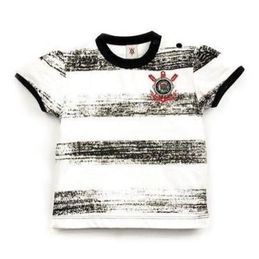 Imagem de Camiseta Corinthians Infantil Listras Feminina Oficial aa