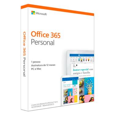 Imagem de Microsoft Office 365 Personal - Licença Anual para 1 usuário - 1 TB de Armazenamento One Drive - 1 PC ou Mac + 1 Tablet ou Smartphone - QQ2-01386