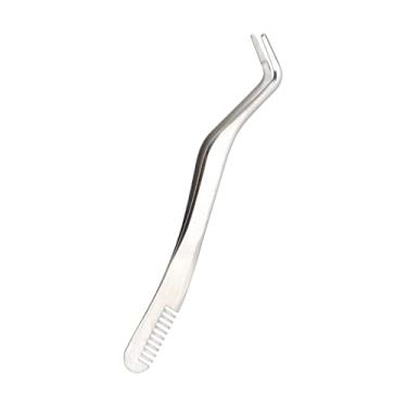 Imagem de MERIGLARE Pinças de cílios curvadas profissionais 2 em 1, pontiagudas com precisão de DIY suprimentos de extensão de cílios para de maquiagem em, argente