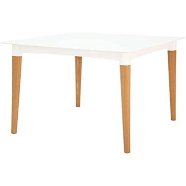 Imagem de Mesa Tramontina Laura Rattan em Polipropileno Branco com Pernas de Madeira