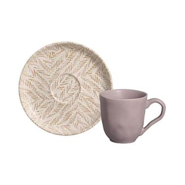 Imagem de Porto Brasil Conjunto com 6 Xícaras de Café com 6 Pires Bio Stoneware Luar 120ml