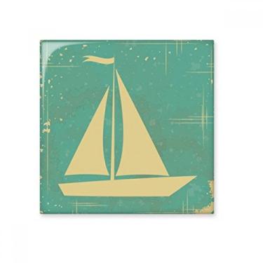 Imagem de Decalque brilhante de azulejo de cerâmica com ilustração de navegação esportiva com estampa azul