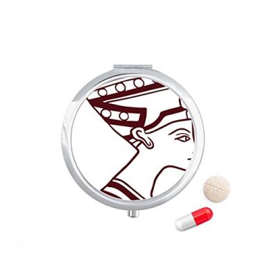 Imagem de Egypt Abstract Totem Side Portrait Fresco Pill Case Pocket Medicine Storage Box Dispenser Recipiente