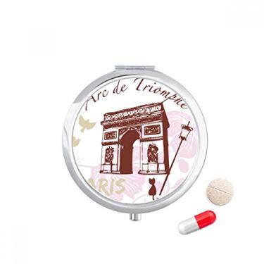 Imagem de Porta-comprimidos Arch of Triumphal France Paris Landmark Caixa de armazenamento de remédios Dispensador de recipiente