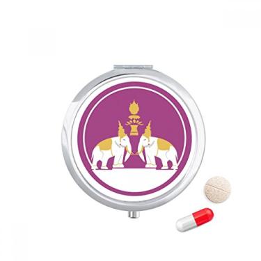 Imagem de Caixa de armazenamento de medicamentos feita na Tailândia com dois elefantes para comprimidos, porta-comprimidos