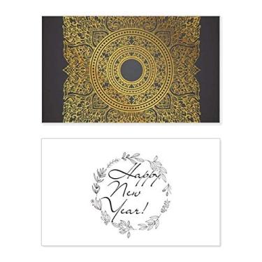 Imagem de Thailand Customs Culture Gold Foil New Year Festival Greeting Card Bless Message Gift