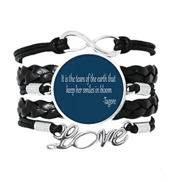 Imagem de OFFbb-USA Pulseira Qoutes Healing Sentences Lovers Lágrimas Bloom Acessório Amor Pulseira de Couro Trançado Corda Presente