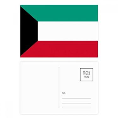Imagem de Conjunto de cartão postal com bandeira nacional do Kuwait com cartão postal de aniversário