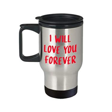 Imagem de Caneca de viagem I'll Love You Forever – Caneca de chá divertido com isolamento de café de cacau quente – ideia de de Natal