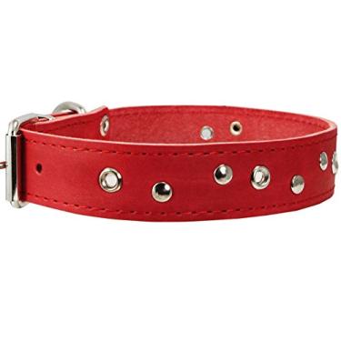 Imagem de Coleira para cachorro Dogs My Love de couro genuíno com 3,8 cm de largura, 42 cm a 51 cm de pescoçoDogs My Love Large vermelho R-3560(2)-3