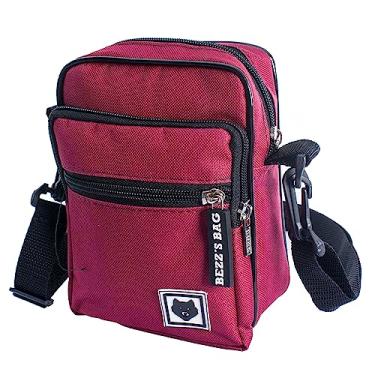 Imagem de Bolsa Shoulder Bag Bezz Transversal Moda Unissex Pochete Tira colo Vinho
