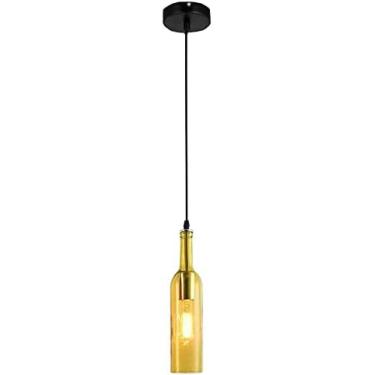 Imagem de Lâmpada Pingente De Garrafa De Vidro LED, Luminária Suspensa De Vento Industrial Vintage Luminária Pendente Com Abajur De Garrafa De Vinho De Vidro Colorido Retrô Luz De Jantar Lustre Ajustável Em
