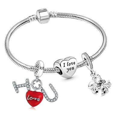 Imagem de Pulseira I love You - Banhado a prata 925 - Presente para Namorada - Modelo Pulseira Pandora (17, Love)