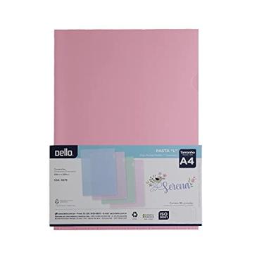 Imagem de Pasta L Transparente A4 310mm x 220mm 0.20 micras Dello Serena Pastel Rosa com 10 Unidades