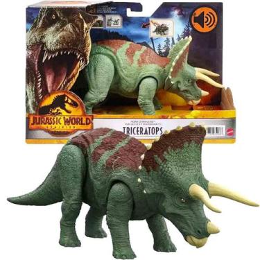 Imagem de Jurassic World Boneco Dinossauro Triceratops Com Som Dominion - Mattel