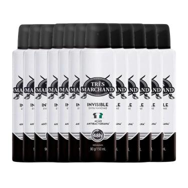 Imagem de Kit Desodorante Aerossol Très Marchand Invisible 150ml - 12 Unidades