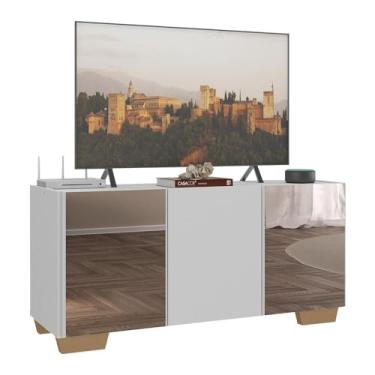 Imagem de Rack Tv até 32 Polegadas com Espelhos 3 Portas Multimóveis Mp1079 Branco/natural