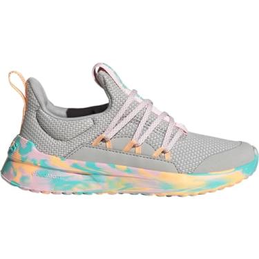 Imagem de adidas Tênis de corrida unissex infantil Lite Racer Adapt 5.0, tamanho infantil pequeno e grande, design confortável e leve, Gretwo/Clpink/Flaaqu, 3 Little Kid