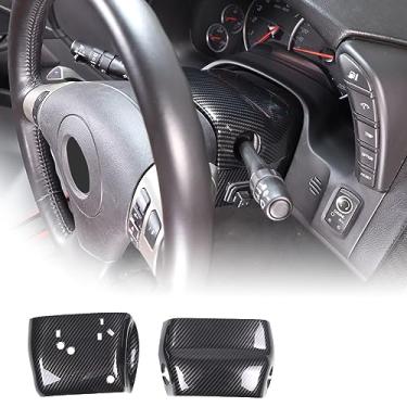 Imagem de Base de volante de carro acabamento superior para Chevrolet Corvette C6 2005-2013 Acessórios de decoração de base de volante interior (fibra de carbono)