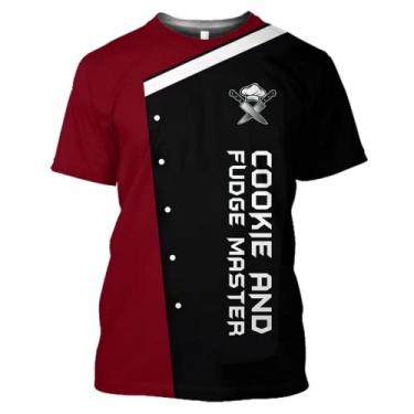 Imagem de FADAAR Camisa Chef Camisetas Masculinas 3D Roupas Masculinas Gola O Barata Manga Curta Moda Punk Streetwear (3,3GG)