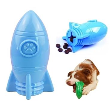 Imagem de Brinquedo Recheável Cães Foguete Comedouro Pet Interativo (Azul)