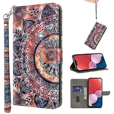 Imagem de VODEFOX Capa carteira para Honor Magic 5 Lite, capa flip de couro PU com suporte para cartão fecho magnético para Honor Magic 5 Lite - Mandala