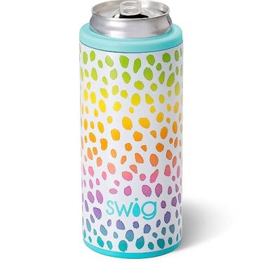 Imagem de Swig Slim Can Cooler, Insulated Skinny Can Holder, Stainless Steel Can Cooler for Tall Skinny Cans, Skinny Can Cooler Compatible with White Claw, Truly, High Noon, Michelob Ultra (Wild Child)