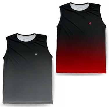 Imagem de Regata Masculina Cavada Térmica Proteção UV Caminhada Kit 2-Masculino