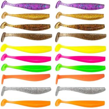 Imagem de Kit 40 Isca Artificial Soft Shad 6cm ou 9cm Silicone Macia Para Pesca de Tucunaré Robalo Traíra (Variadas, 9cm)
