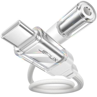 Imagem de JSAUX Adaptador USB tipo C para fone de ouvido fêmea de 3,5 mm, cabo USB C para dongle de áudio auxiliar compatível com iPhone 17 Pro Max/16 Pro/15Plus/15, Samsung Galaxy S24/S23/S22/S21 Ultra, iPad